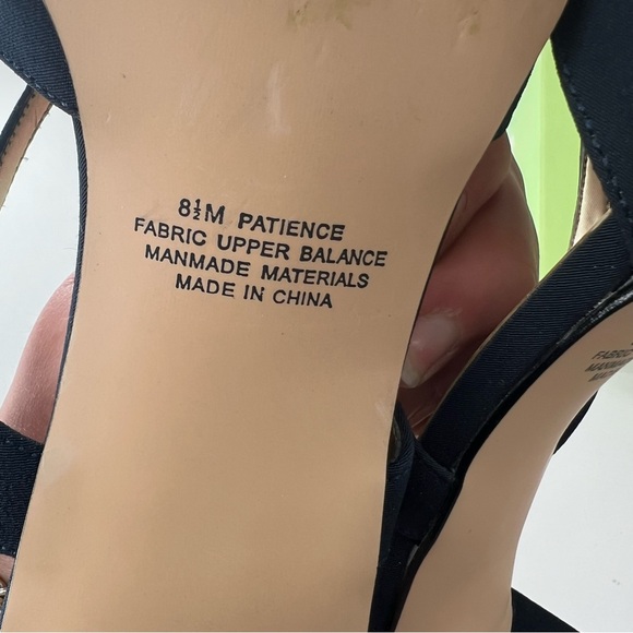 Y2K Madeline Bow Square Toe Sling Back Heels 8.5 navy Fabric Chunky Heel - Picture 13 of 15